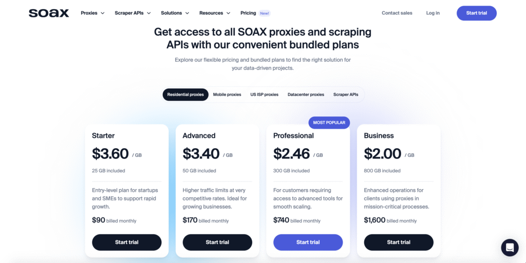 Pricing Plans SOAX VPN Review 2025